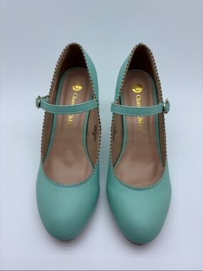 Chase + Chloe Mint Green Mary Jane Heels - Kimmy - 7.5 Medium